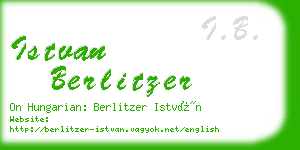 istvan berlitzer business card